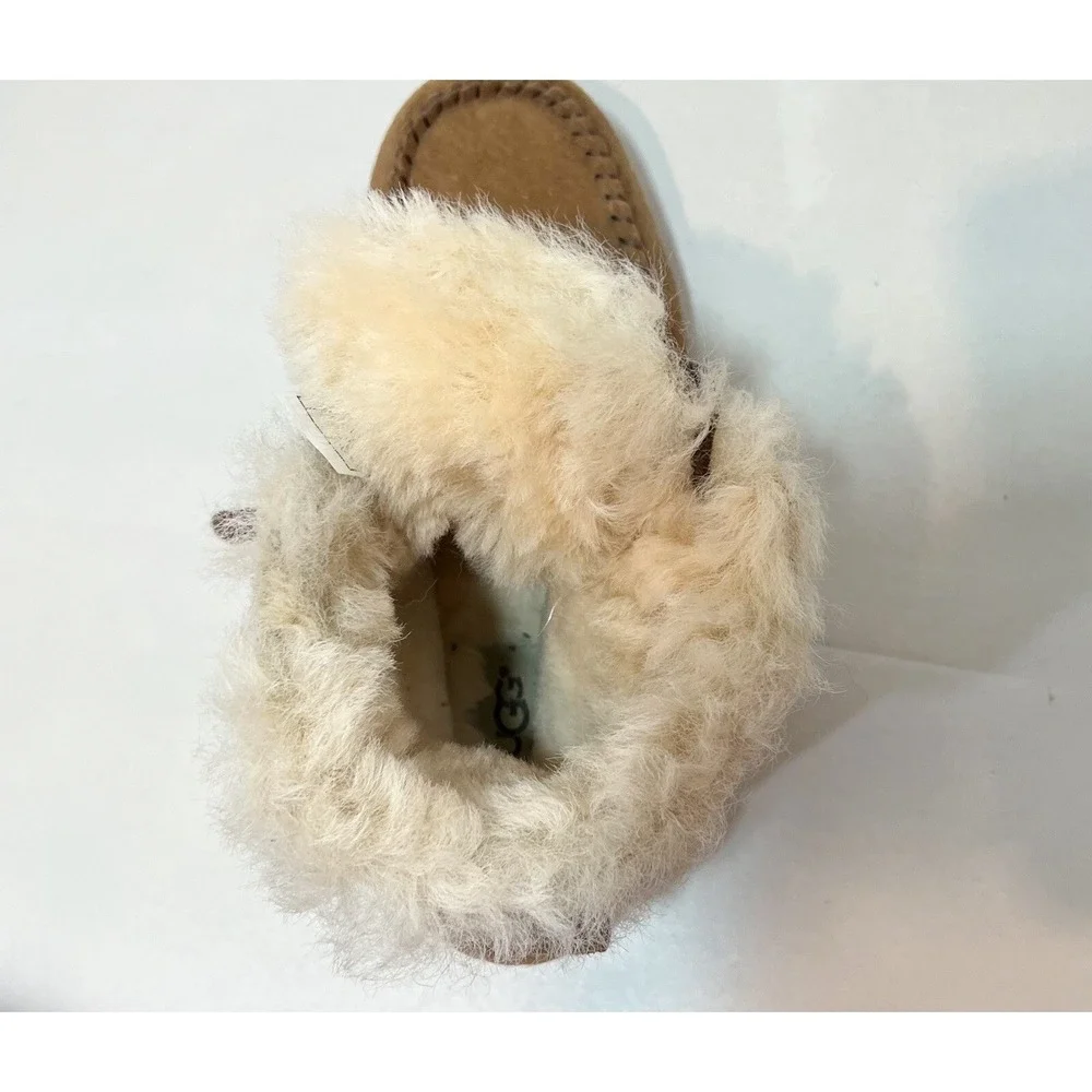 UGG Chickaree Boots Chestnut Brown Suede Lined Womens Short Moccassin Size US 6 - Picture 12 of 13